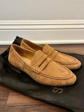 Brand New JustFab Suede Nora Flat Loafer in Light Tan - US 6